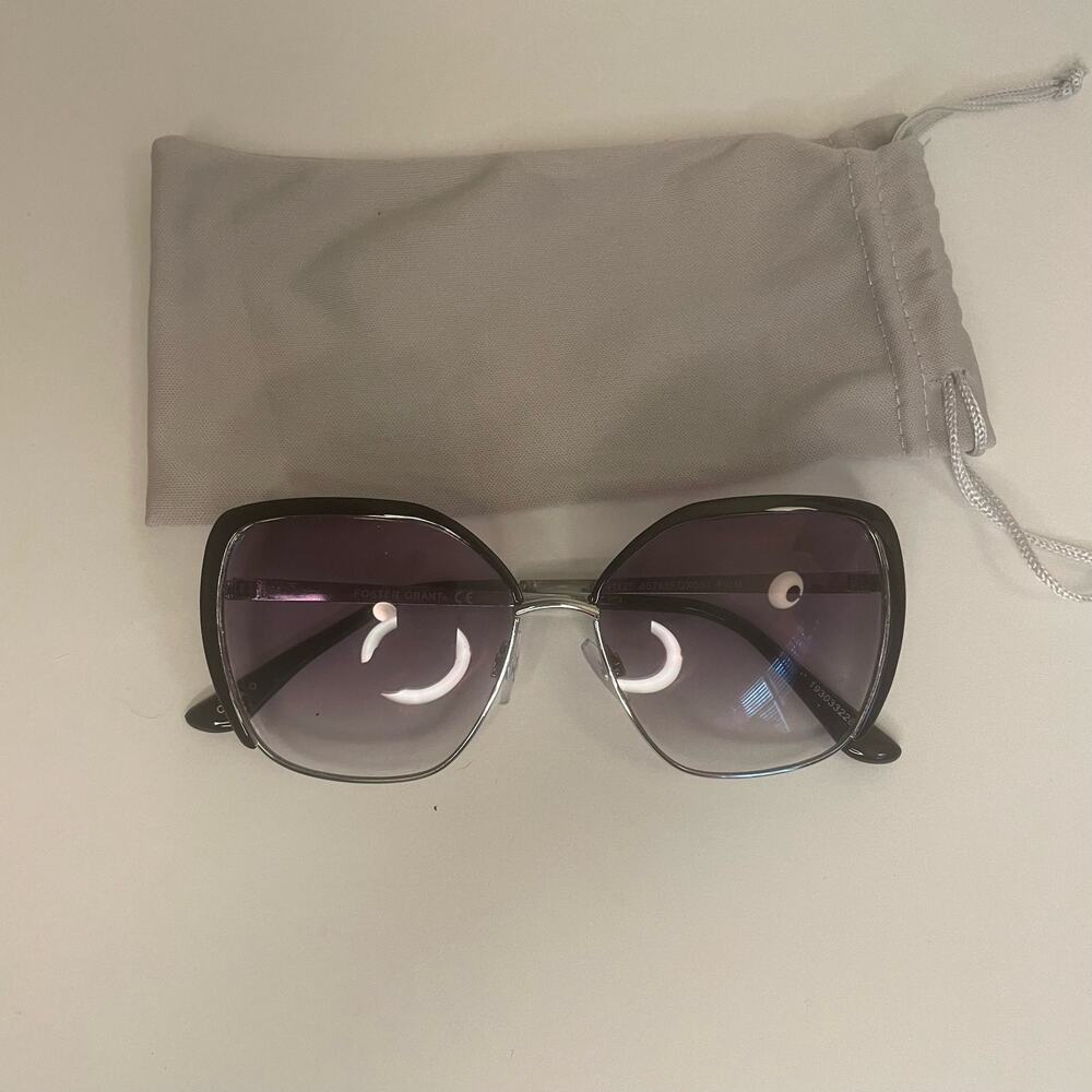 Foster Grant women's aviator-style sunglasses purple ombre lenses with soft case - Picture 6 of 6